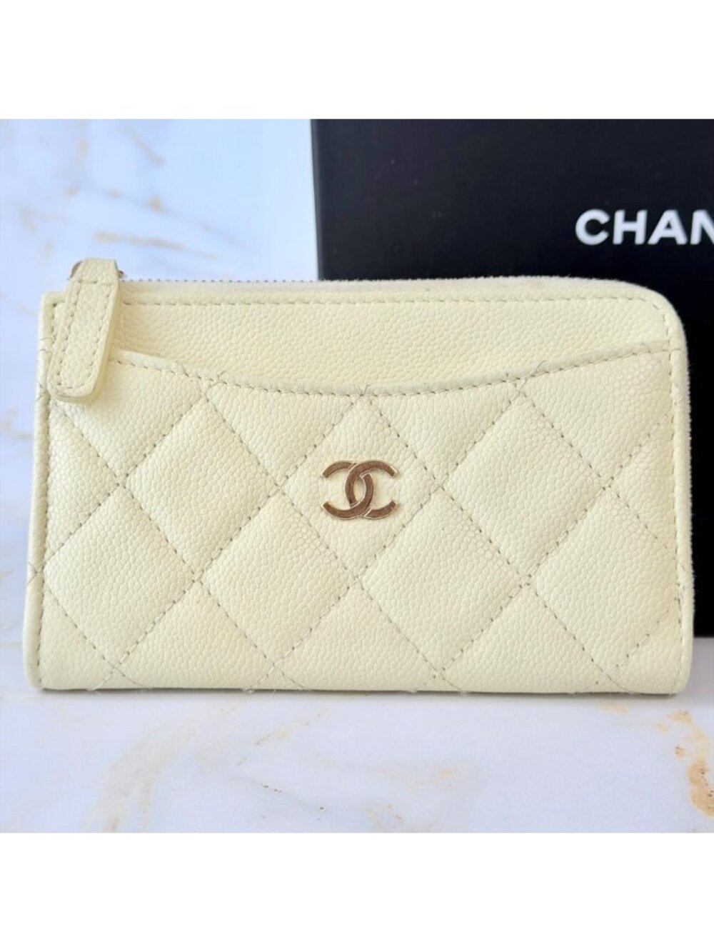 Chanel Quilted CC Logo Fragment Case Caviar Leather Jacket